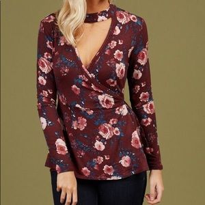 Altar’D State Floral Wrap Top